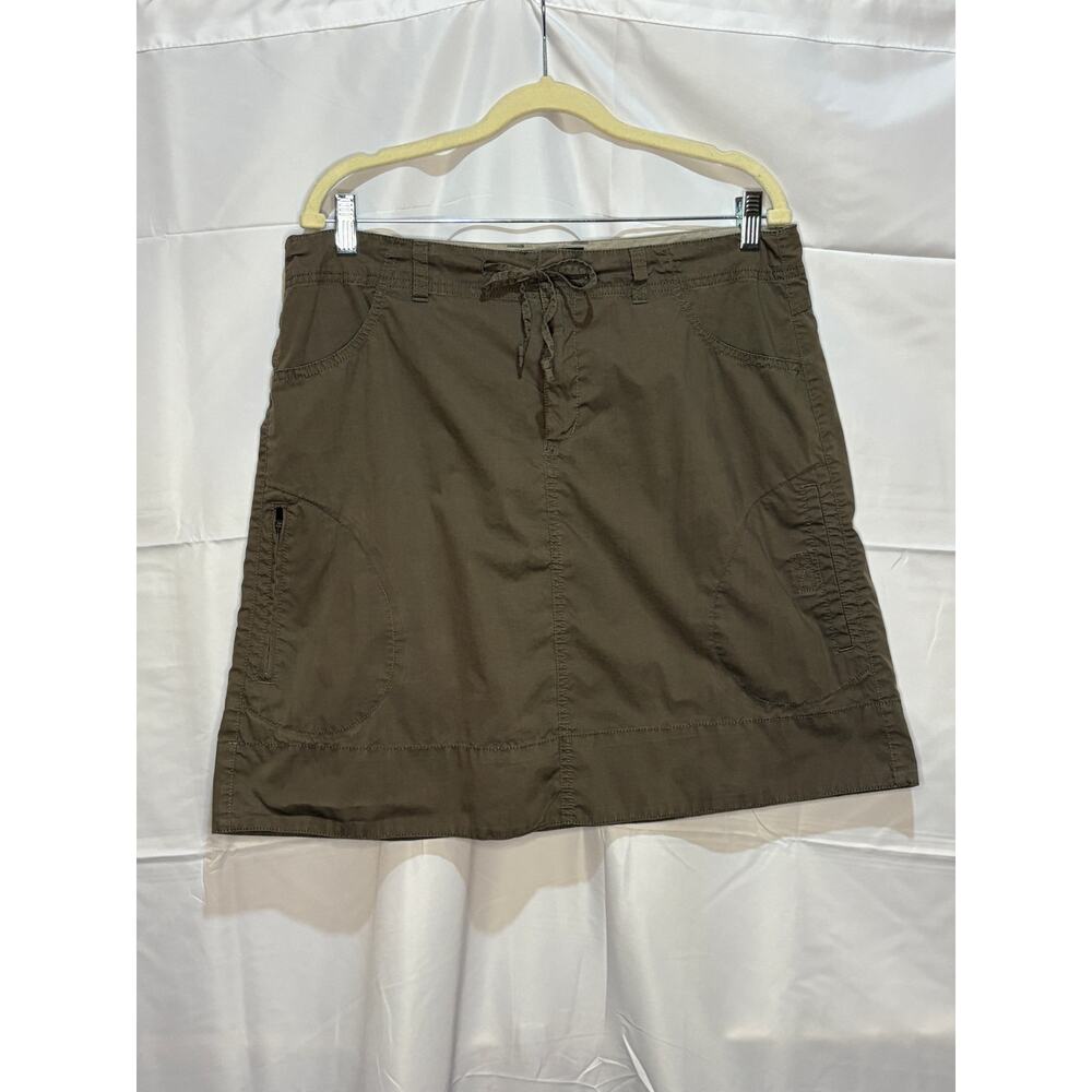 Eddie Bauer Womens Brown Cargo Skirt Utility Size 14